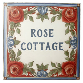 Roos Bloemen Custom House Name Bord Sign Plaque Tegeltje