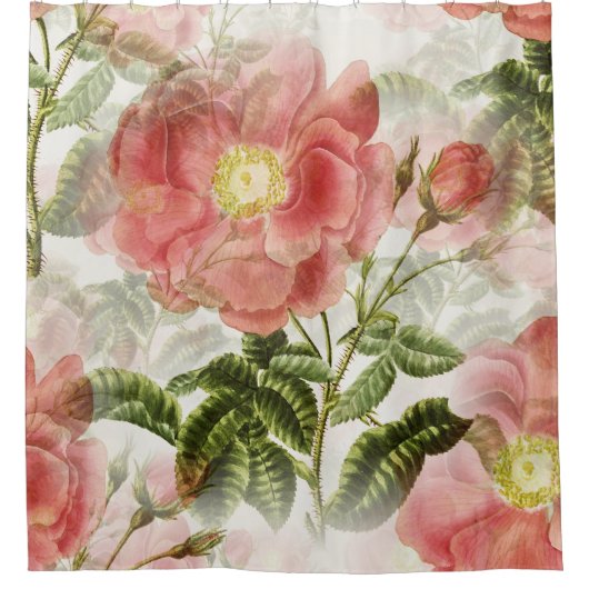  Roos Bloemen Douchegordijn (Voorkant)