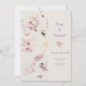 Roos Bloemen Elegant Papier Textured Wedding I Kaart (Voorkant)