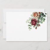 Roos Bloemen Eucalyptus bruiloft Dank u Bedankkaart (Achterkant)