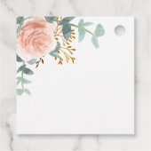 Roos Bloemen Eucalyptus Monogram Naam Business lab Bedankjes Labels (Achterkant)