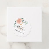 Roos Bloemen Eucalyptus Monogram Naam Business lab Bedankjes Labels (In situ)