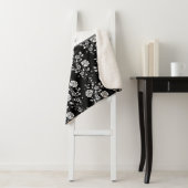 Roos bloemen Floral Pattern Black & White Name Sherpa Deken (In situ)