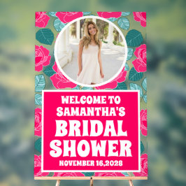 Roos Bloemen Foto Vrijgezellenfeest Welkom Acryl Bord