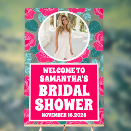 Roos Bloemen Foto Vrijgezellenfeest Welkom Frosted Acryl Bord