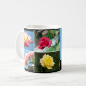 Roos bloemen - gepersonaliseerd koffiemok (Voorkant links)