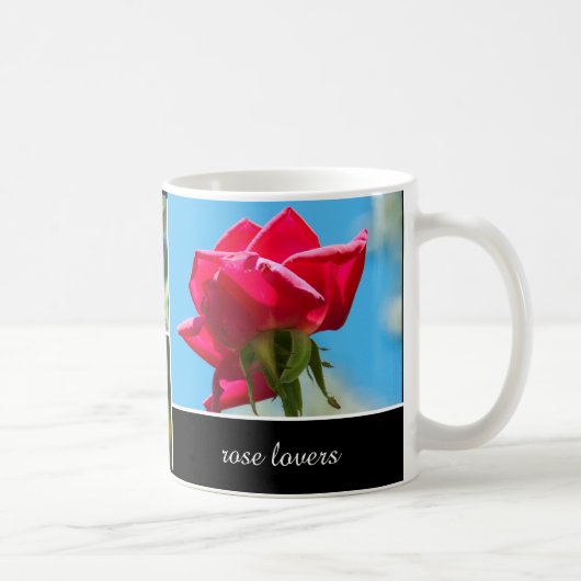Roos bloemen - gepersonaliseerd koffiemok (Rechts)
