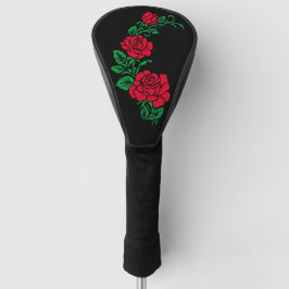 Roos bloemen golfkafdekking golfheadcover