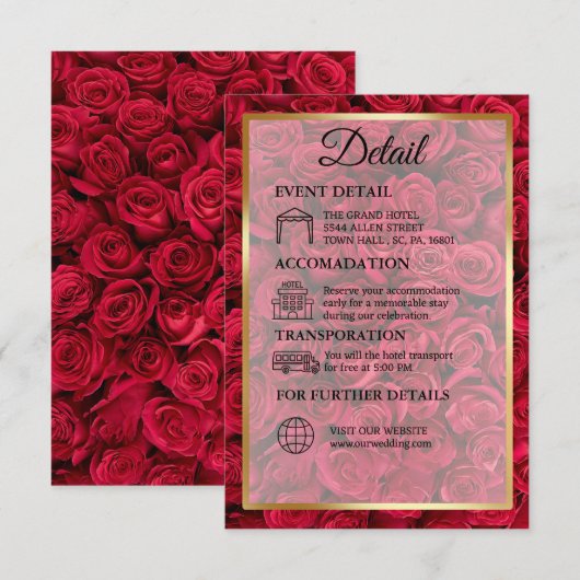 Roos Bloemen Goud Islamitisch Bruiloft Detail (Voorkant / Achterkant)