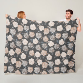  Roos Bloemen Grijs Patroon Fleece Deken