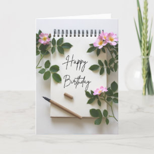 Roos bloemen Kaart op zaterdag