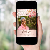 Roos Bloemen Kant Verjaardagsfoto Dank u kaart