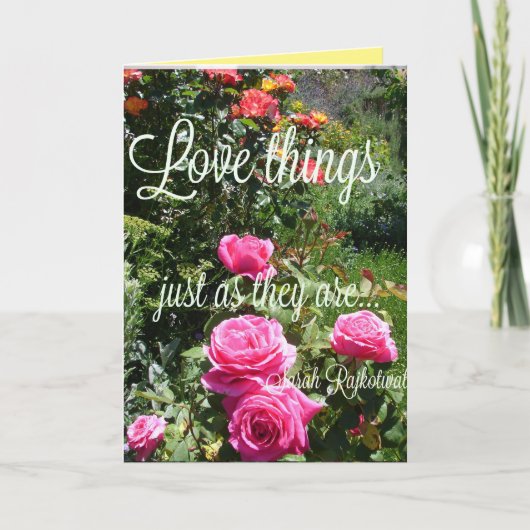 Roos Bloemen Liefde Dingen Zoals Ze Zijn Quote Kaa Kaart (Voorkant)