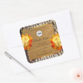 Roos bloemen Logo Etiket natuurlijk houten graan (Envelop)