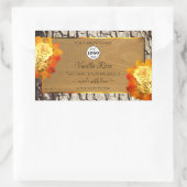 Roos bloemen Logo Etiket natuurlijk houten graan (Tas)