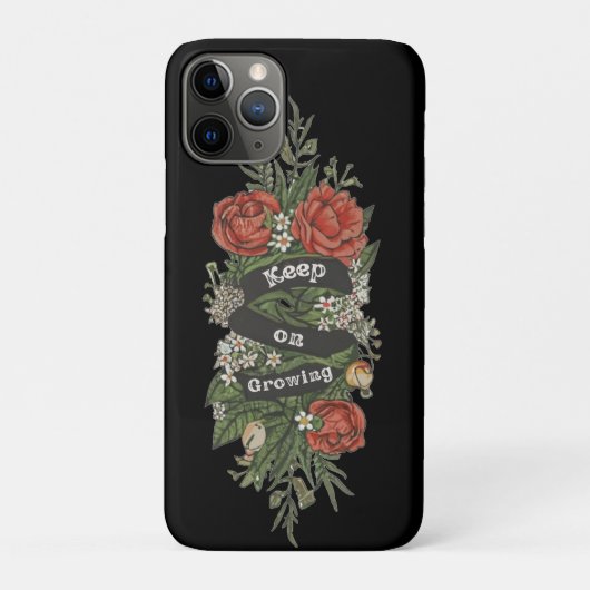 Roos Bloemen met Quote Design Case-Mate iPhone Case (Achterkant)
