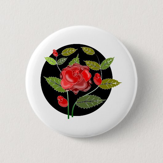 Roos bloemen Natuur Romance Ronde Button 5,7 Cm (Voorkant)