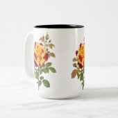 ROOS BLOEMEN ONTWERP TWEEKLEURIGE KOFFIEMOK (Voorkant links)