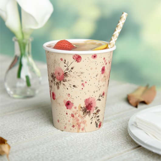  Roos Bloemen Papier Cups Papieren Bekers (Insitu)