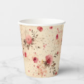  Roos Bloemen Papier Cups Papieren Bekers (Voorkant)