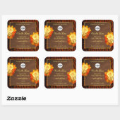 Roos bloemen Product Etiket Natuurlijke houtkorrel (Vel)