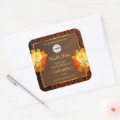 Roos bloemen Product Etiket Natuurlijke houtkorrel (Envelop)