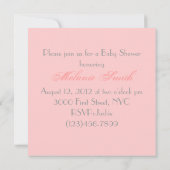  Roos Bloemen Roze Baby shower Uitnodiging (Achterkant)