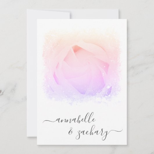 ** Roos Bloemen RSVP - QR AR8 BRUILOFT Kaart (Voorkant)