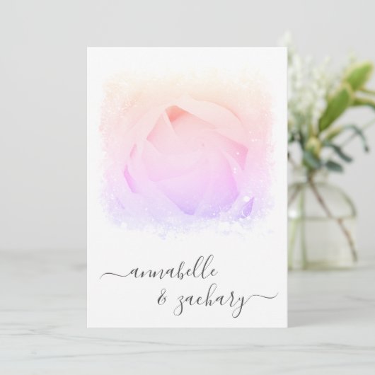 ** Roos Bloemen RSVP - QR AR8 BRUILOFT Kaart (Staand voorkant)