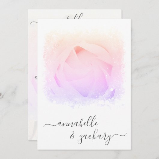 ** Roos Bloemen RSVP - QR AR8 BRUILOFT Kaart (Voorkant / Achterkant)