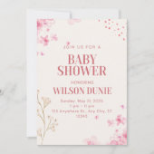 Roos Bloemen Schattige Baby shower Uitnodiging (Voorkant)
