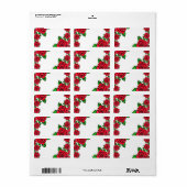 Roos Bloemen Schilderen Rand Rood Rozen Petals Art Etiket (Full Sheet)