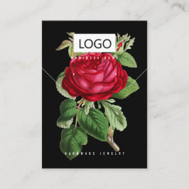 Roos Bloemen Sieraden Oorbellen Ketting Display Ka Visitekaartje