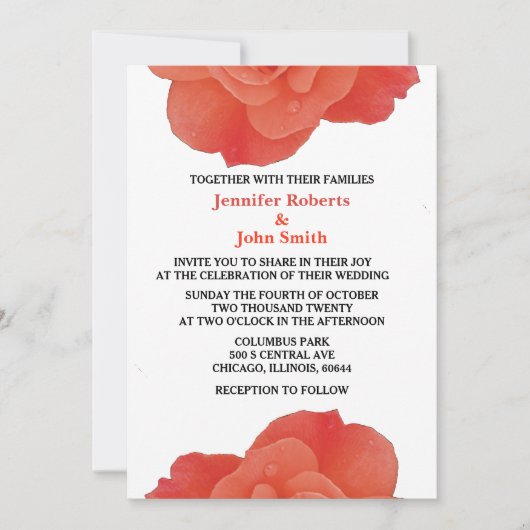 Roos Bloemen Sinaasappel Rustieke Herfst Herfst Co Kaart (Voorkant)