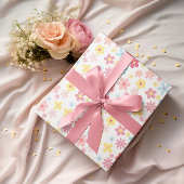 Roos Bloemen Verjaardag Baby shower Pastel Schatti Inpakpapier Vel