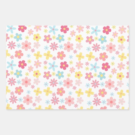 Roos Bloemen Verjaardag Baby shower Pastel Schatti Inpakpapier Vel (Voorkant 2)