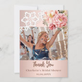 Roos Bloemen Vrijgezellenfeest Foto Dank u kaart (Voorkant)