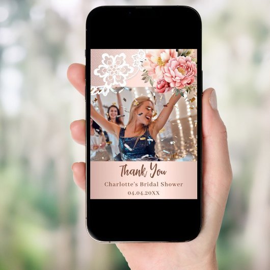 Roos Bloemen Vrijgezellenfeest Foto Dank u kaart