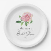 Roos Bloemen Vrijgezellenfeest Papieren Bordje (Voorkant)