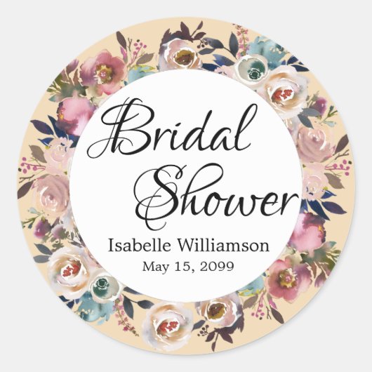 Roos Bloemen Vrijgezellenfeest Ronde Sticker (Voorkant)