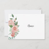 Roos Bloemen Waterverf Bruiloft Dank u kaart (Achterkant)