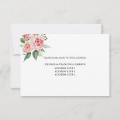 Roos Bloemen Waterverf Bruiloft RSVP Kaart (Achterkant)