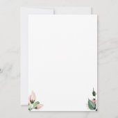 Roos Bloemen Waterverf bruiloft uitnodiging (Achterkant)