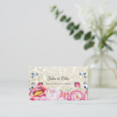 Roos Bloemen Witte Glitter Sparkle Haar en Schoonh Visitekaartje (Staand voorkant)