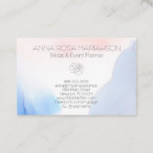 *~* Roos Bloemen Zachte Pastel Roze Blauw Waterver Visitekaartje (Achterkant)