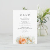 Roos Bloemen Zomer Boho Botanisch Menu (Staand voorkant)
