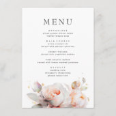 Roos Bloemen Zomer Boho Botanische Bruiloft Menu (Voorkant)
