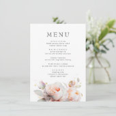 Roos Bloemen Zomer Boho Botanische Bruiloft Menu (Staand voorkant)