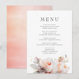 Roos Bloemen Zomer Boho Botanische Bruiloft Menu