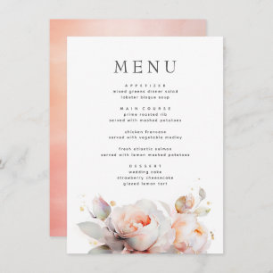 Roos Bloemen Zomer Boho Botanische Bruiloft Menu